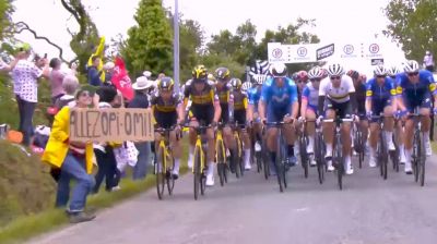 Spectator Takes Out Peloton On Stage 1 Of TDF