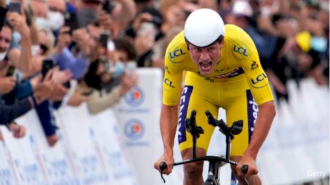 Matheiu Van Der Poel Sprinting To Defend Yellow Jersey In Stage 5 Time Trial - 2021 Tour de France