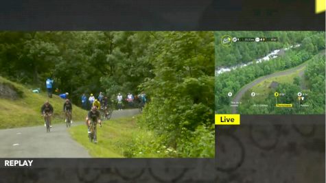 Brandon McNulty Crashes Into Ditch On Stage 9 Descent - 2021 Tour de France