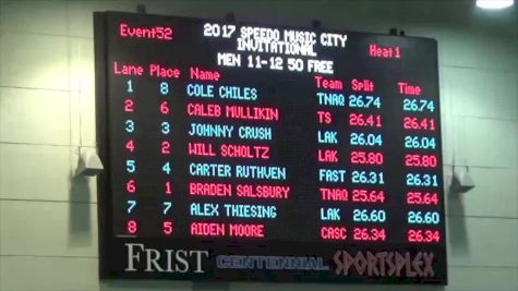 Music City Invite, Men 11-12 50 Free Final