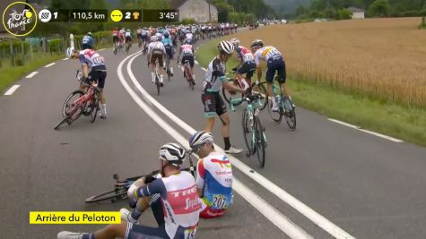 Mads Pedersen, Simon Yates Crash On Stage 10 - 2021 Tour de France