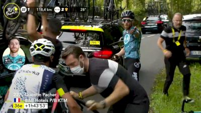 Henao, Pacher Crash On 1st KOM Of Stage 18