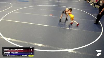 77 lbs Cons. Semi - Peter Alexander Schutz, Wayzata Youth Wrestling vs Carter Strauss, Minnesota