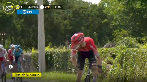 Elie Gesbert Attacks His Sunglasses Off His Face - 2021 Tour de France