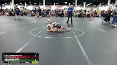 76 lbs Round 7 (8 Team) - Braylon Butts, Terps East Coast Elite vs Chistopher Baldo, Bitetto Trained