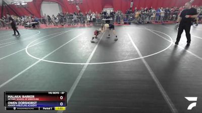 87 lbs Champ. Round 1 - Malakai Barker, Victory School Of Wrestling vs Owen Dorshorst, Askren Wrestling Academy