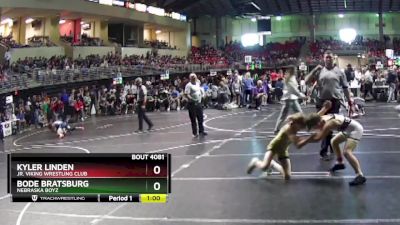 95 lbs Champ. Round 1 - Kyler Linden, Jr. Viking Wrestling Club vs Bode Bratsburg, Nebraska Boyz