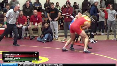 149 lbs 1st Place Match - Anthony Nunes, Modesto College vs Nathan Vasquez, Skyline College