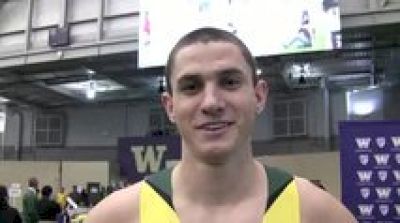 Jonathan Cabral Oregon frosh after winning 60 meter hurdles at 2012 MPSF Indoor Championships