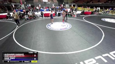 132 lbs Quarterfinal - Alexander Marquez, Golden Valley (Bakersfield) High School Wrestling vs Dane Zisko, California