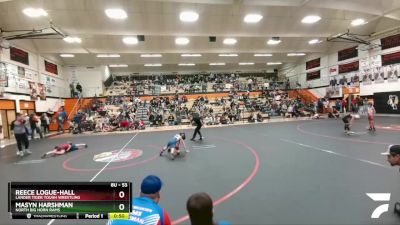 53 lbs Cons. Round 2 - Masyn Harshman, North Big Horn Rams vs Reece Logue-Hall, Lander Tiger Tough Wrestling