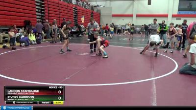 90 lbs Quarterfinal - Rivers Harbison, Ironclad Wrestling Club vs Landon Stambaugh, Piedmont Wrestling Club