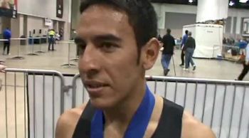 Leo Manzano using kick to take down Centro/Rupp in 1500 USATF Indoor Champs 2012