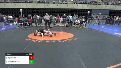 95 lbs Semifinal - Dominic Spennato, Wilmington, DE vs Gabe Oberheim, Montoursville, PA