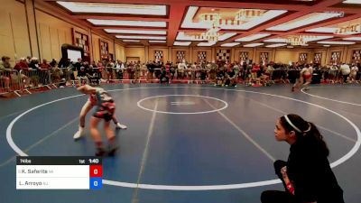 74 lbs Quarterfinal - Kanoa Saferite, Va vs Liam Arroyo, Nj