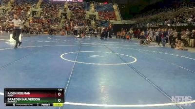 120 lbs Cons. Round 3 - Aiden Keilman, Minot vs Braeden Halverson, Bismarck