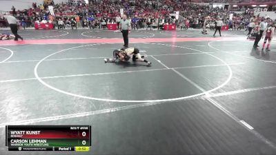 95 lbs Quarterfinal - Carson Lehman, Warrior Youth Wrestling vs Wyatt Kunst, Rosholt