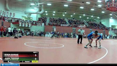 145 lbs Champ. Round 2 - Byron Burdge, Cascade Middle School vs Jaxen Timmons, Carmel USA Wrestling