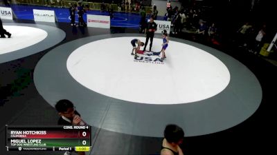 63 lbs Cons. Round 4 - Miguel Lopez, Top Dog Wrestling Club vs Ryan Hotchkiss, California