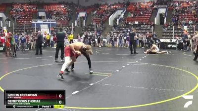 138 lbs Quarterfinal - Demetrious Thomas, Wrestling University vs Griffin Opperman, Portland WC