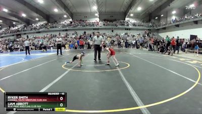 45 lbs Quarterfinal - Liam Abbott, Blue Pride Wrestling Club-AAA vs Ryker Smith, Hannibal Youth Wrestling Club-AAA