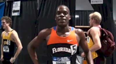 Sean Obinwa Post race 800 prelim, at large bid to finals, ready to go at NCAA Indoor Champs 2012