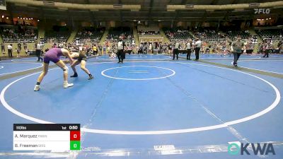 110 lbs Consolation - Aiden Marquez, Pawnee Peewee Wrestling vs Braylon Freeman, Bristow Youth Wrestling