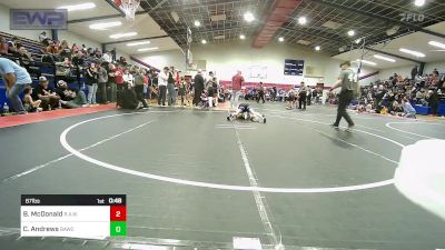 67 lbs Consolation - Brady McDonald, R.A.W. vs Caleb Andrews, Broken Arrow Wrestling Club