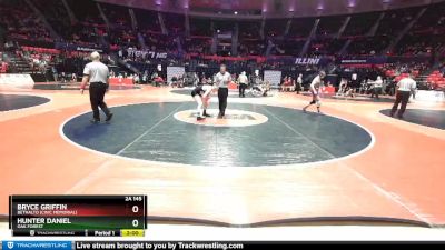 2A 145 lbs Quarterfinal - Bryce Griffin, Bethalto (Civic Memorial) vs Hunter Daniel, Oak Forest