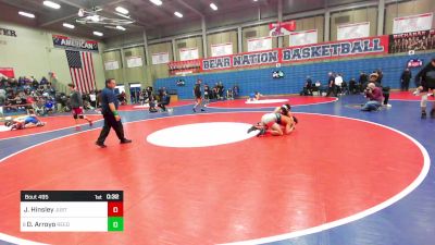 140 lbs Consi Of 16 #2 - Jeremiah Hinsley, Justin Garza vs David Arroyo, Reedley