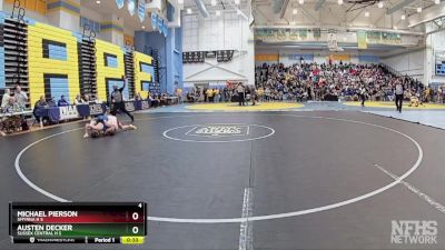 106 lbs Cons. Round 3 - Michael Pierson, Smyrna H S vs Austen Decker, Sussex Central H S