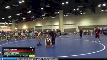 100 lbs Quarters & Wb (16 Team) - Jillian Worthen, Iowa Pin-A-Sarus vs Gable Hemann, Iowa T-Wrecks