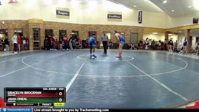 200 lbs Round 2 - Jaiah ONeal, Indiana vs Gracelyn Brockman, Indiana