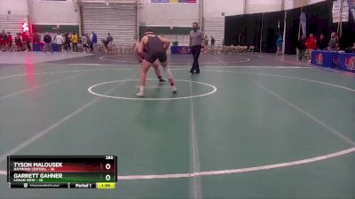 285 lbs Finals (8 Team) - Tyson Malousek, Raymond Central vs Garrett Gahner, Logan View