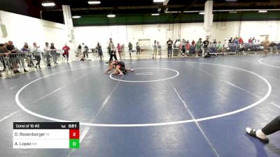 100 lbs Consi Of 16 #2 - Dallas Rosenbarger, IN vs Andres Lopez, NM