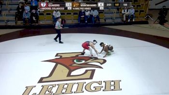 133 lbs Michael Colaiocco (Penn) vs Malyke Hines (Lehigh)