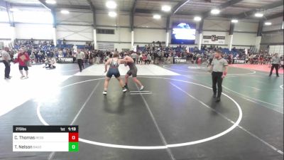 215 lbs Quarterfinal - Carson Thomas, Redskin Wrestling vs Thomas Nelson, Bagdad Copperheads WC