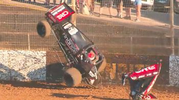 Michael Pickens Huge Sprint Car Flip At Western Springs