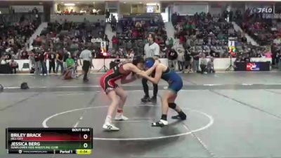 120 lbs Cons. Round 2 - Jessica Berg, Sunflower Kids Wrestling Club vs Briley Brack, Hill City