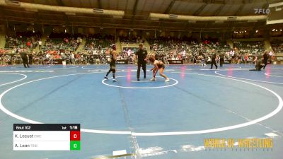 100 lbs Quarterfinal - Kiah Locust, Cowboy Wrestling Club vs Alex Leon, Tribe WC