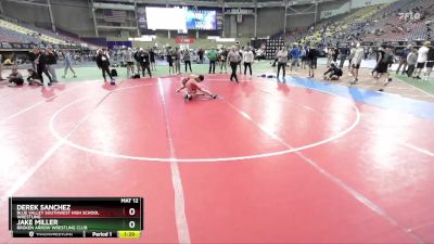 144 lbs Champ. Round 1 - Derek Sanchez, Blue Valley Southwest High School Wrestling vs Jake Miller, Broken Arrow Wrestling Club