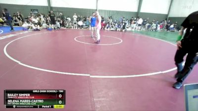 190 lbs Round 3 - Bailey Simper, Twin City Wrestling Club vs Selena Mares-Castro, Mat Demon Wrestling Club