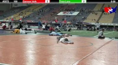 100 lbs champ-round-1 Gannon Volk MN vs. Tirso Lara CA