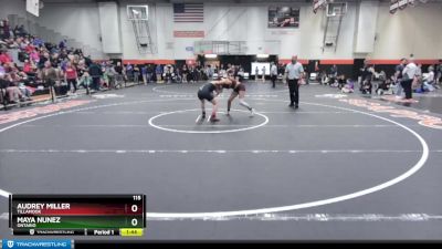 115 lbs Cons. Round 3 - Maya Nunez, Ontario vs Audrey Miller, Tillamook