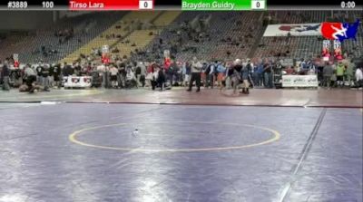 100 lbs quarterfinal Brayden Guidry LA vs. Tirso Lara CA