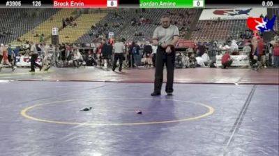 126 lbs quarterfinal Jordan Amine MI vs. Brock Ervin KY