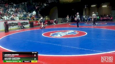 5A-144 lbs Semifinal - Hayden Santora, Woodland, Cartersville vs Jayden Draper, Winder-Barrow