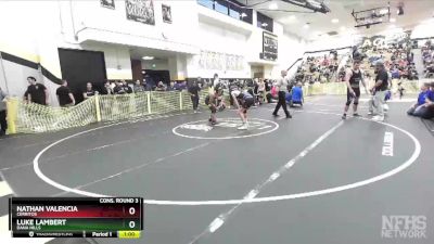 106 lbs Cons. Round 3 - Nathan Valencia, Cerritos vs Luke Lambert, Dana Hills