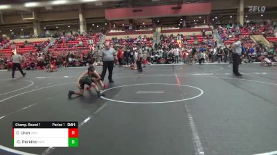 90 lbs Champ. Round 1 - Christian Perkins, Mulvane Wrestling Club vs Christian Uran, Derby Wrestling Club