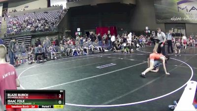 95 lbs Round 1 (6 Team) - Blaze Burch, Oklahoma Elite vs Isaac Folk, South Dakota Thunder